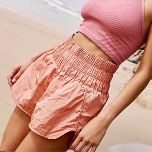 FP Movement by Free People Pants - Free People Movement The Way Home High Rise Shorts Peach/Pink Small Stretch